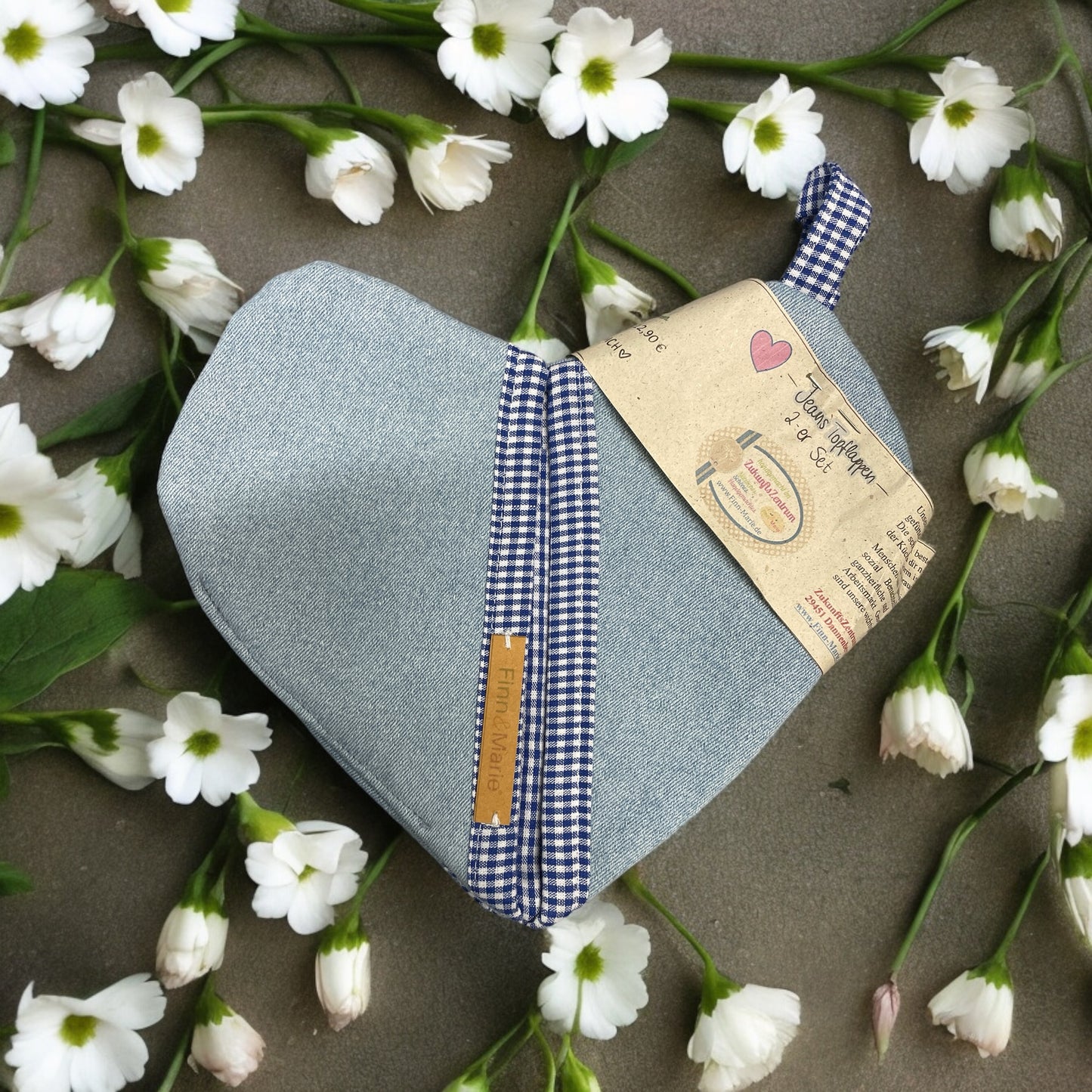 Jeans-Topflappen-Set: Ein Herz für Köche!